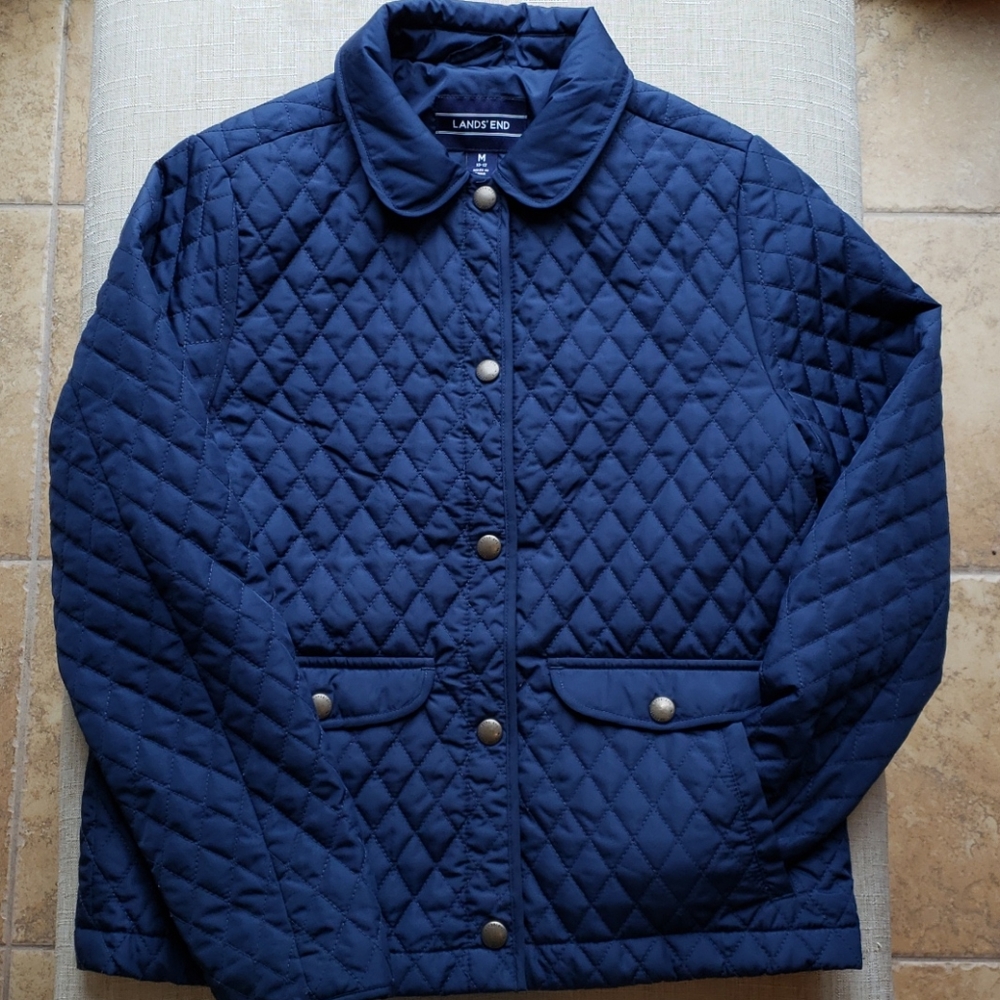 EUC Girls Lands End Quilted Jacket